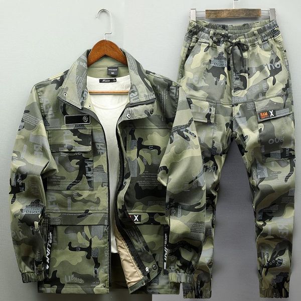men's tracksuits spring and autumn work clothes suit thin multiple pocket camouflage strong outdoor sports labor protection clothing 23, Gray
men's tracksuits spring and autumn work clothes suit thin multiple pocket camouflage strong outdoor sports labor protection clothing 23, Gray