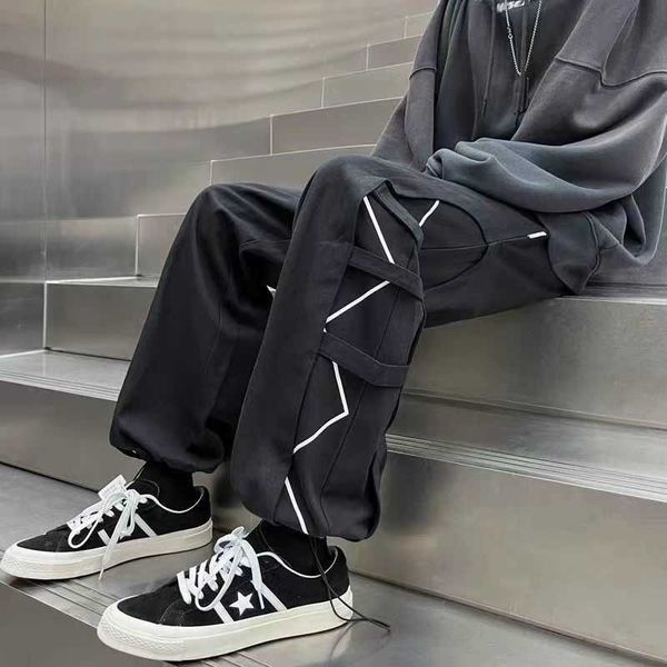 men's pants menos duas calas de carga y2k casual hip hop fitas homens calas de perna larga moletom baggy y2k homme streetwear corredore, Black
men's pants menos duas calas de carga y2k casual hip hop fitas homens calas de perna larga moletom baggy y2k homme streetwear corredore, Black