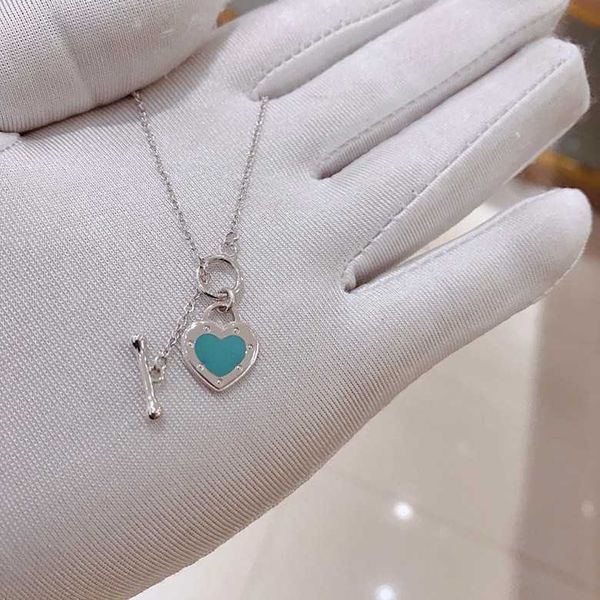 designertiffy original fashion enamel heart necklace 925 sterling silver blue pendant love collar chain valentine's day gift, Black
designertiffy original fashion enamel heart necklace 925 sterling silver blue pendant love collar chain valentine's day gift, Black