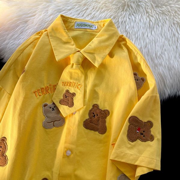 t-shirt bear retro polo collar cartoon embroidery tshirt women's y2k 2022 summer street allmatch cute loose casual shortsleeved top, White
t-shirt bear retro polo collar cartoon embroidery tshirt women's y2k 2022 summer street allmatch cute loose casual shortsleeved top, White