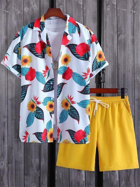 mens tracksuits random floral print shirt drawstring waist shorts without tee two pieces summer outfit for 230420, Gray
mens tracksuits random floral print shirt drawstring waist shorts without tee two pieces summer outfit for 230420, Gray