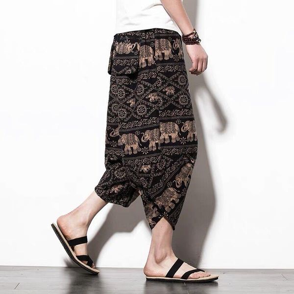 pants summer cotton linen shorts men casual loose fashion cross pants holiday vacation trousers beach nepal print large size breeches, Black
pants summer cotton linen shorts men casual loose fashion cross pants holiday vacation trousers beach nepal print large size breeches, Black
