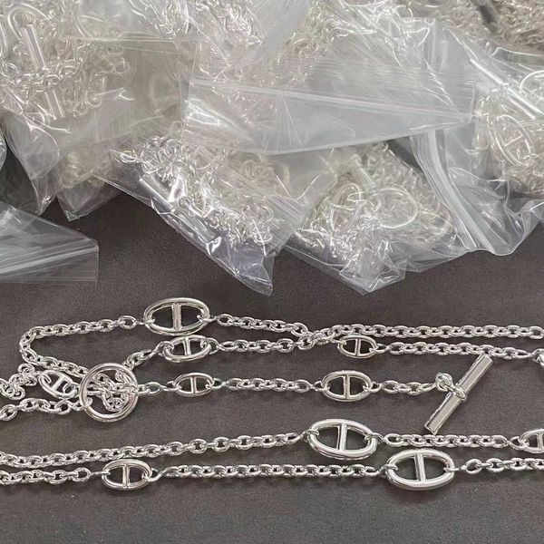 designercnc seiko pig nose necklace s925 sterling silver herms letter waist chain ins wind long sweater, Black
designercnc seiko pig nose necklace s925 sterling silver herms letter waist chain ins wind long sweater, Black