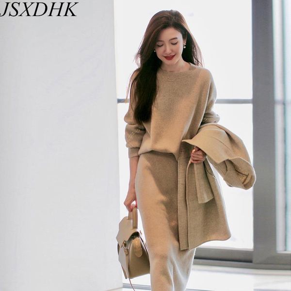 dress fashion luxury women sweater suits elegant fall winter o neck knitted loose pullover + office ladies midi skirts two piece set, White
dress fashion luxury women sweater suits elegant fall winter o neck knitted loose pullover + office ladies midi skirts two piece set, White