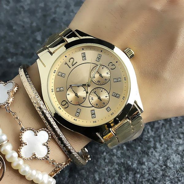 fashion brand wrist watch for women's girl 3 dials style steel metal band quartz watches tom 11286s, Slivery;brown
fashion brand wrist watch for women's girl 3 dials style steel metal band quartz watches tom 11286s, Slivery;brown