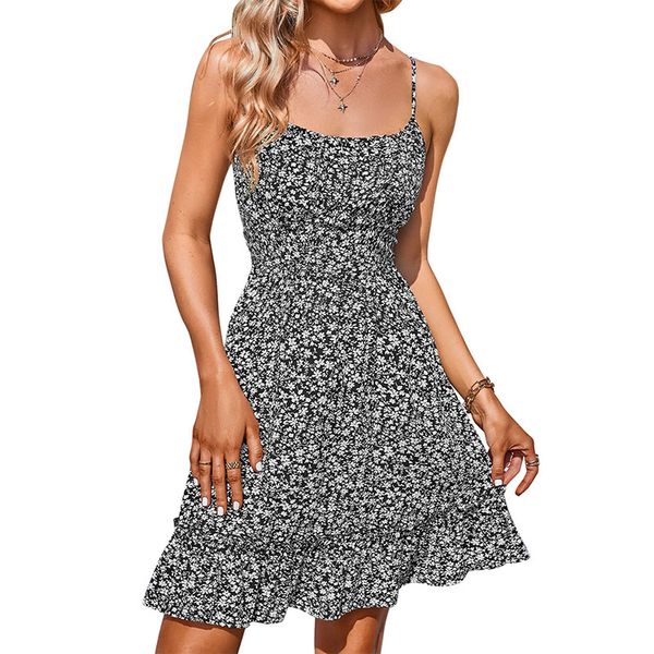 strapless spaghetti straps a-line mini casual dress sleeveless pleated chest ruches criss crossed back high waist floral printed ruffles swe, Black;gray
strapless spaghetti straps a-line mini casual dress sleeveless pleated chest ruches criss crossed back high waist floral printed ruffles swe, Black;gray