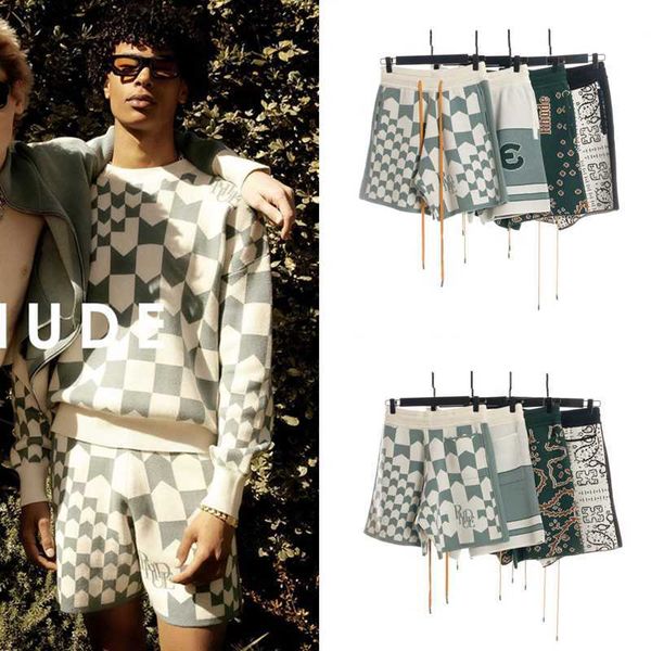 designer clothing short casual rhude letter colored arrow checkered cashew flower knitted drawstring shorts high street leisure beach jogger, White;black
designer clothing short casual rhude letter colored arrow checkered cashew flower knitted drawstring shorts high street leisure beach jogger, White;black