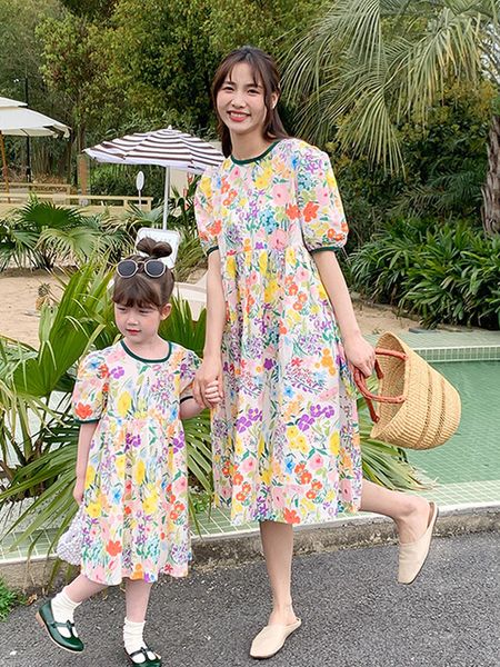family matching outfits korean parent-child skirt summer mother cot trend long dress daughter mori and dress summer flower version girl dres, Blue
family matching outfits korean parent-child skirt summer mother cot trend long dress daughter mori and dress summer flower version girl dres, Blue