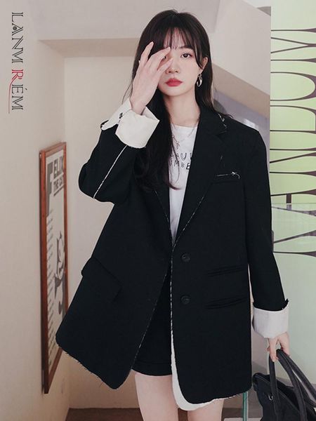 pants lanmrem women's black color block blazers notched single breasted loose casual ladies streetwear fashion coat clothing 2r1042, White
pants lanmrem women's black color block blazers notched single breasted loose casual ladies streetwear fashion coat clothing 2r1042, White