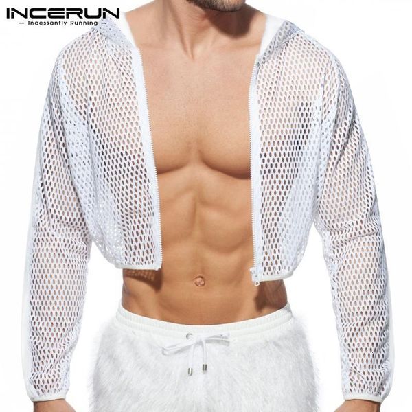 mens tshirts men mesh crop hooded solid color see through zipper casual t shirt workout outwear streetwear camisetas incerun 7 230420, White;black
mens tshirts men mesh crop hooded solid color see through zipper casual t shirt workout outwear streetwear camisetas incerun 7 230420, White;black