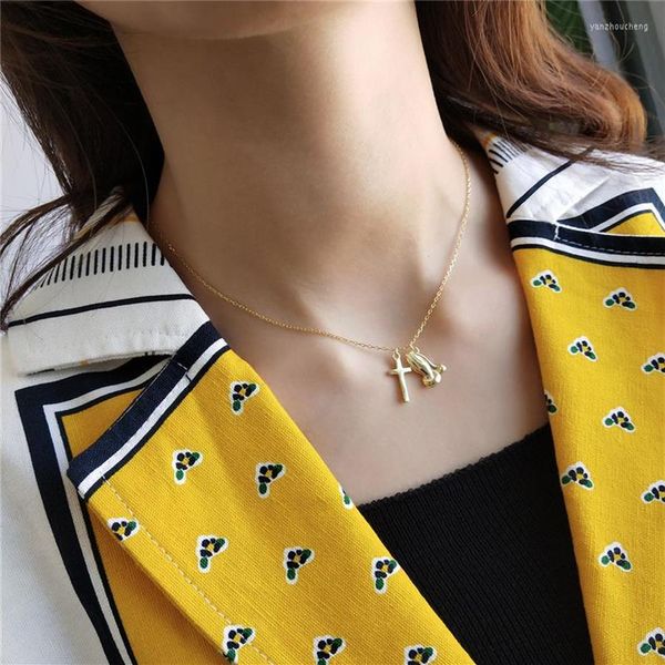 pendant necklaces meishichao 925 sterling sliver double gold color hands together praying cross choker necklace women262f, Silver
pendant necklaces meishichao 925 sterling sliver double gold color hands together praying cross choker necklace women262f, Silver