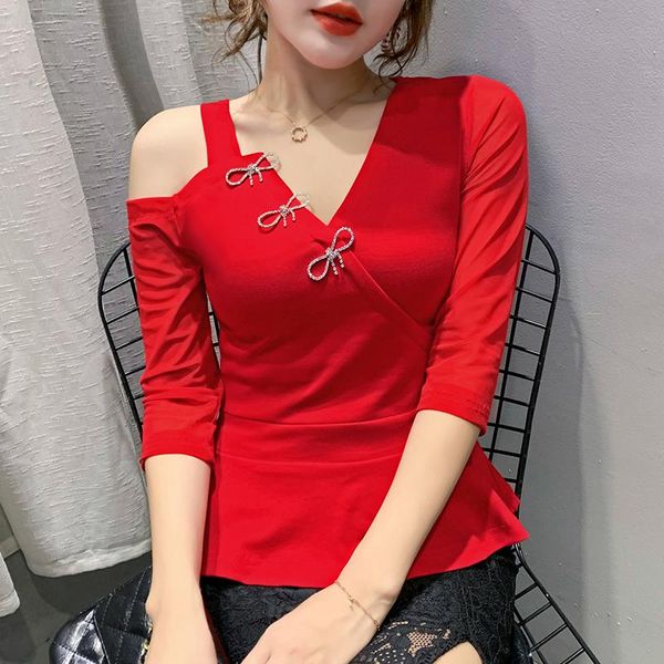 t-shirt 2020 autumn winter woman tshirts fashion casual 3/4 sleeve women and shirt elegant slim vneck mujer camisetas, White
t-shirt 2020 autumn winter woman tshirts fashion casual 3/4 sleeve women and shirt elegant slim vneck mujer camisetas, White