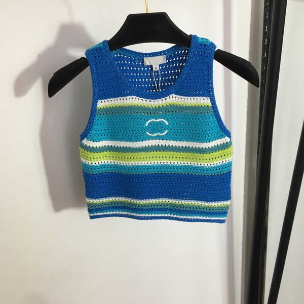 23ss tank womens tanks camis womens designer clothing vest camis small fragrance against color striped hollowed out embroidery knitted vest, White
23ss tank womens tanks camis womens designer clothing vest camis small fragrance against color striped hollowed out embroidery knitted vest, White