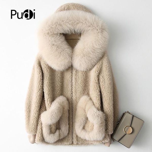 fur pudi a18103 women's winter wool warm real fox fur hood coat lady real wool long coat jacket over size parka, Black
fur pudi a18103 women's winter wool warm real fox fur hood coat lady real wool long coat jacket over size parka, Black