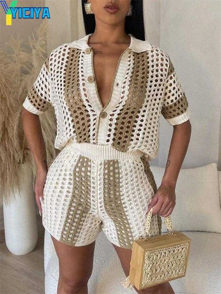 yiciya women's tracksuits wjfzqm single-breasted turn-down collar hollowed out see-through lapel knitted outfit shorts suit two piece s, Gray
yiciya women's tracksuits wjfzqm single-breasted turn-down collar hollowed out see-through lapel knitted outfit shorts suit two piece s, Gray