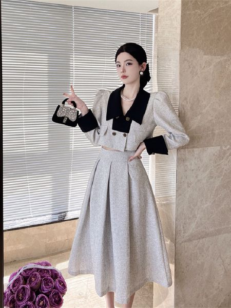two piece dress autumn two 2 piece sets womens outfits long sleeve jacket crop high waist midi skirt suits vintage ensemble femme 230421, White
two piece dress autumn two 2 piece sets womens outfits long sleeve jacket crop high waist midi skirt suits vintage ensemble femme 230421, White