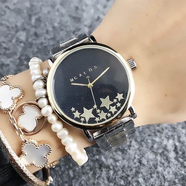 brand quartz wrist watches women lady girl star style metal steel band watch m62224s, Slivery;brown
brand quartz wrist watches women lady girl star style metal steel band watch m62224s, Slivery;brown