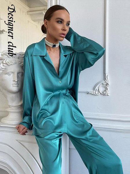 pants fashion solid satin trousers set women long sleeve pants homewear suit lady loose casual summer shirts 2 piece sets, White
pants fashion solid satin trousers set women long sleeve pants homewear suit lady loose casual summer shirts 2 piece sets, White