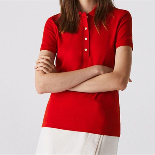 polos 4 buckles summer quality alligator women's short sleeve new polo shirts 100% cotton casual solid colour tees fashion femme top, White
polos 4 buckles summer quality alligator women's short sleeve new polo shirts 100% cotton casual solid colour tees fashion femme top, White