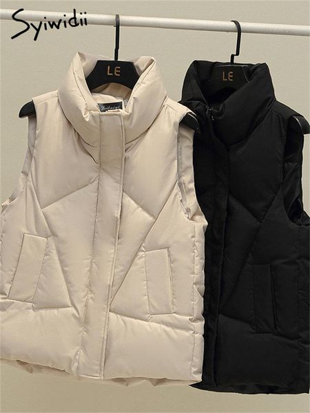 vests syiwidii women vest jacket fall winter 2022 korean stand collar button down coats with pockets oversized jacket loose, Black;white
vests syiwidii women vest jacket fall winter 2022 korean stand collar button down coats with pockets oversized jacket loose, Black;white