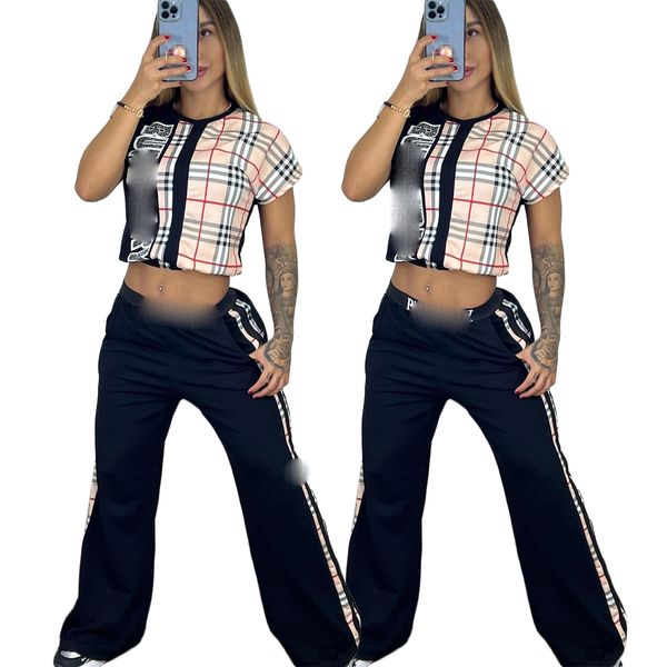 fashion desinger spring letter print tracksuits for women stripe grid long sleeve round neck and sports pants casual brand two piece sets, Gray
fashion desinger spring letter print tracksuits for women stripe grid long sleeve round neck and sports pants casual brand two piece sets, Gray