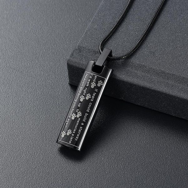 h888 black color bar cremation necklace engraving with animal paws - funeral urn ashes holder stainless steel cremation jewelry275d, Silver
h888 black color bar cremation necklace engraving with animal paws - funeral urn ashes holder stainless steel cremation jewelry275d, Silver