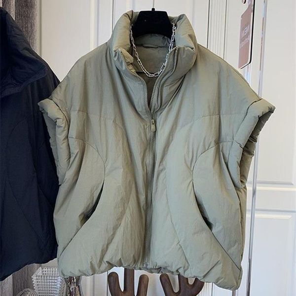 vests women winter warm stand collar cotton padded puffer vests elegant loose sleeveless parkas jacket female waistcoat korean fashion, Black;white
vests women winter warm stand collar cotton padded puffer vests elegant loose sleeveless parkas jacket female waistcoat korean fashion, Black;white