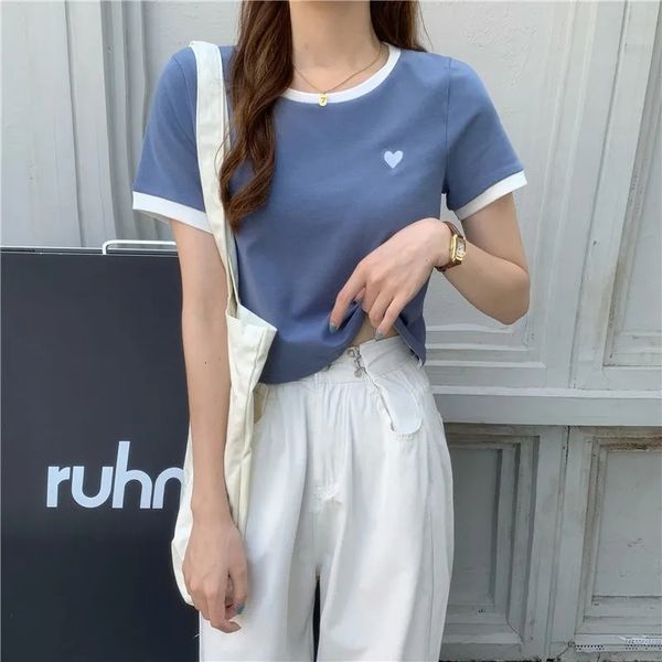 women's t-shirt kawaii short sleeve tee shirt cotton love crop embroidery korean fashion women's blouses with 230421, White
women's t-shirt kawaii short sleeve tee shirt cotton love crop embroidery korean fashion women's blouses with 230421, White