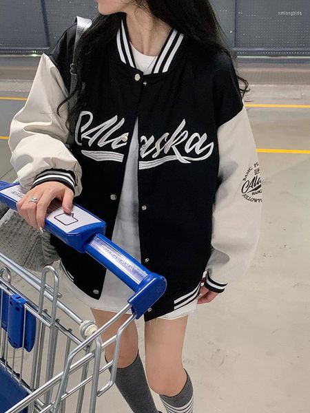 women's jackets vintage harajuku letter bomber women korean streetwear patchwork oversize loose baseball jakcet spring coats, Black;brown
women's jackets vintage harajuku letter bomber women korean streetwear patchwork oversize loose baseball jakcet spring coats, Black;brown