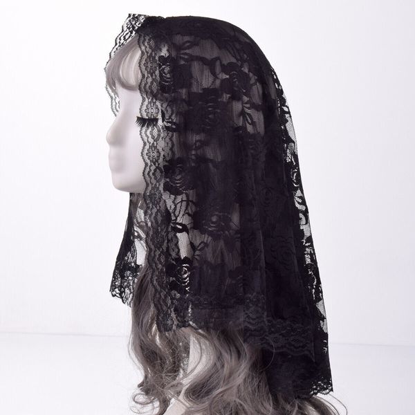catholic church mantilla chapel veil lace wedding mass head covering 2 colors, Black
catholic church mantilla chapel veil lace wedding mass head covering 2 colors, Black