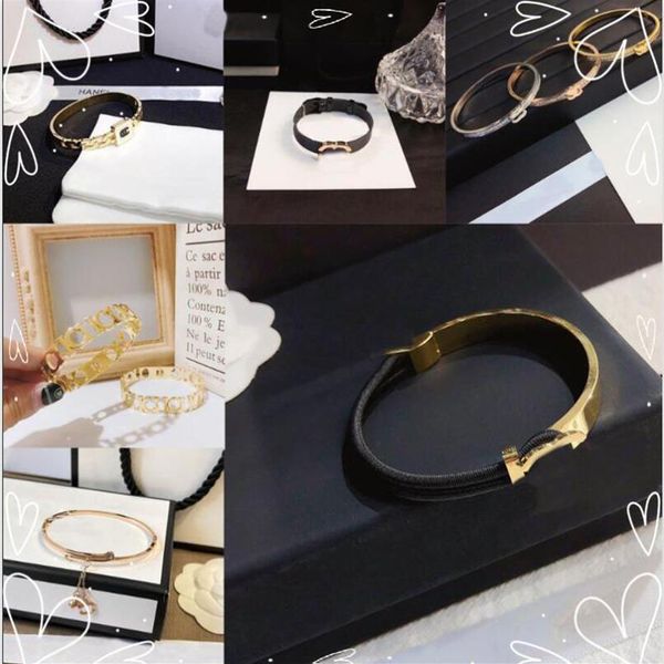 20style women designer gold bracelet for women letter jewelry faux leather 18k plated stainless steel wedding gifts fashion access200s, Black
20style women designer gold bracelet for women letter jewelry faux leather 18k plated stainless steel wedding gifts fashion access200s, Black