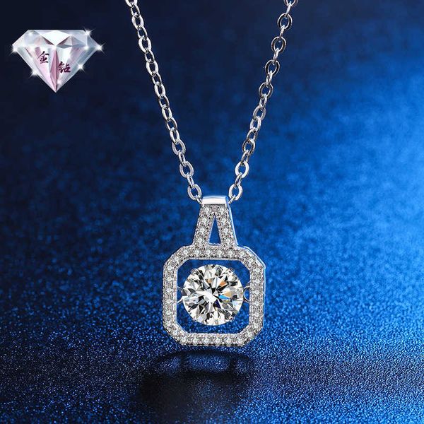 925 silver moissanite necklace mo sang diamond tiffy square bag smart pendant micro inlaid with platinum clavicle chain female, Black
925 silver moissanite necklace mo sang diamond tiffy square bag smart pendant micro inlaid with platinum clavicle chain female, Black