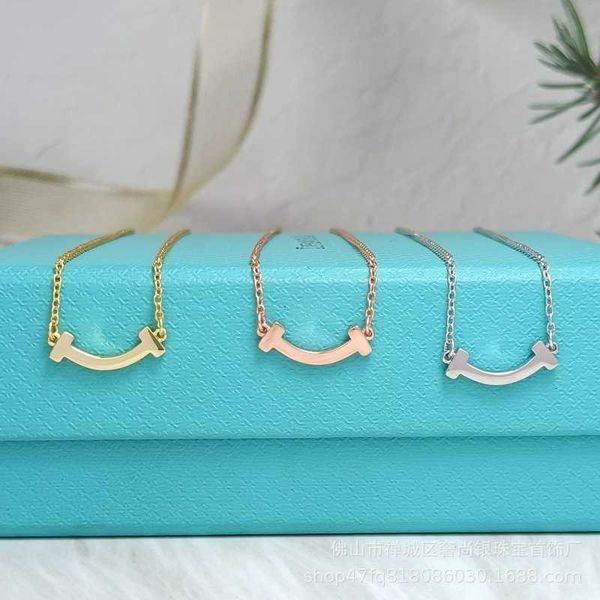 designertiffy mini smiling face necklace women's 925 sterling silver 18k rose gold small smooth faced diamond pendant collar chain, Black
designertiffy mini smiling face necklace women's 925 sterling silver 18k rose gold small smooth faced diamond pendant collar chain, Black