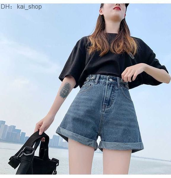 women's jeans summer south korean new curled denim shorts cotton pants casual wide leg trend 21, Blue
women's jeans summer south korean new curled denim shorts cotton pants casual wide leg trend 21, Blue