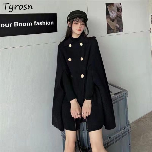 fur women wool blends double breasted chic black cloaks all match british style loose fashion turn down collar ulzzang elegant new
fur women wool blends double breasted chic black cloaks all match british style loose fashion turn down collar ulzzang elegant new
