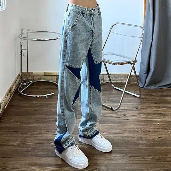 men's jeans jeans high street washed old jeans men american fashion brand five points star stitching loose straight couple hip hop pant, Blue
men's jeans jeans high street washed old jeans men american fashion brand five points star stitching loose straight couple hip hop pant, Blue