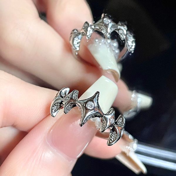 matching rings cold wind ring female niche design lovers buddhist monastic discipline contracted geometric fold irregular character texture, Silver
matching rings cold wind ring female niche design lovers buddhist monastic discipline contracted geometric fold irregular character texture, Silver