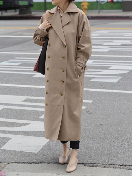 women's trench coat's doublebreasted midlength coat autumn winter loose nothced long cardigan outwear 230421, Tan;black
women's trench coat's doublebreasted midlength coat autumn winter loose nothced long cardigan outwear 230421, Tan;black
