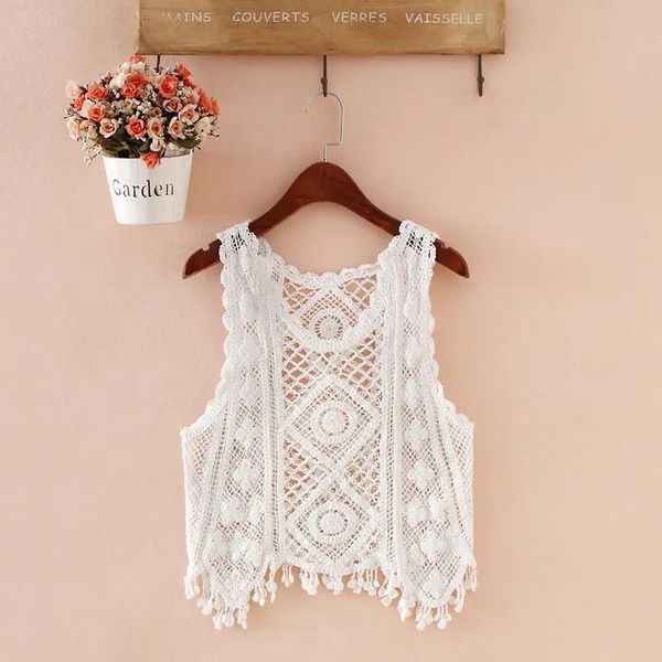 vests women's allmatch sleeveless hollow out tank solid color short knitted waistcoat crochet pullover sweater vest women outwear, Black;white
vests women's allmatch sleeveless hollow out tank solid color short knitted waistcoat crochet pullover sweater vest women outwear, Black;white