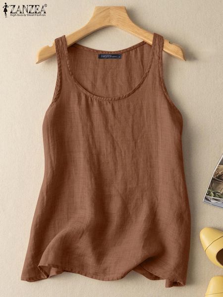 t-shirt stylish solid tank women summer blouses zanzea 2022 sleeveless cotton blusas female holiday tunic casual chemise oversized, White
t-shirt stylish solid tank women summer blouses zanzea 2022 sleeveless cotton blusas female holiday tunic casual chemise oversized, White
