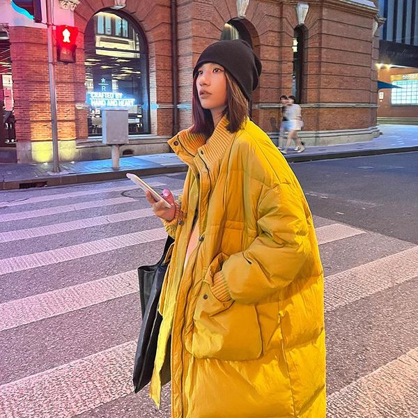 leather women yellow long down jacket stand collar drawstring fashion waterproof thickening warm feather female puffer winter outwear, Black
leather women yellow long down jacket stand collar drawstring fashion waterproof thickening warm feather female puffer winter outwear, Black