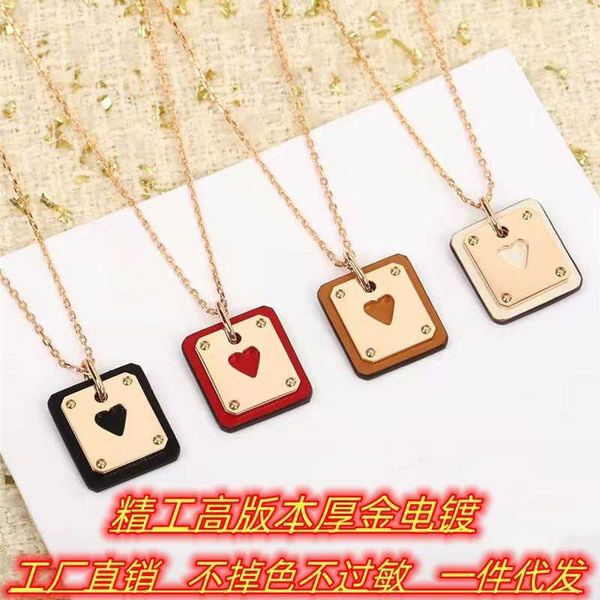 designerhigh version s925 silver herms new cowhide poker small square pendant 18k rose gold necklace for women, Black
designerhigh version s925 silver herms new cowhide poker small square pendant 18k rose gold necklace for women, Black