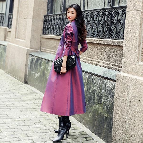 raincoats 2020 new spring autumn purple long women trench coat turn down collar double breasted fashion elegant female windbreaker, Black
raincoats 2020 new spring autumn purple long women trench coat turn down collar double breasted fashion elegant female windbreaker, Black