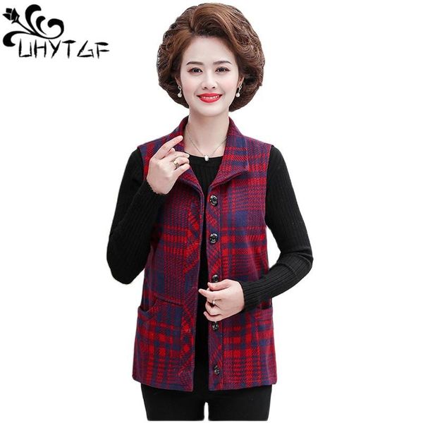 vests uhytgf women's spring autumn vest coat plaid sleeveless female jackets casual short middleaged elderly thin waistcoat 2108, Black;white
vests uhytgf women's spring autumn vest coat plaid sleeveless female jackets casual short middleaged elderly thin waistcoat 2108, Black;white