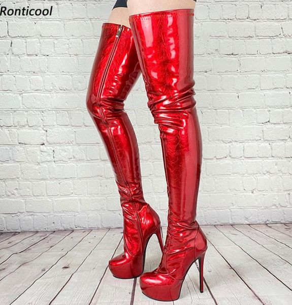 rontic women winter thigh boots waterproof full side zipper stiletto heels round toe pretty red party shoes us size 5206934770, Black
rontic women winter thigh boots waterproof full side zipper stiletto heels round toe pretty red party shoes us size 5206934770, Black