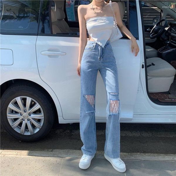 Women's Jeans 2023 Spring Women Holes High Waist Straight Female Loose Button All-match Wide Leg Trousers Lady Vintage Denim Pants F995, Blue
Women's Jeans 2023 Spring Women Holes High Waist Straight Female Loose Button All-match Wide Leg Trousers Lady Vintage Denim Pants F995, Blue