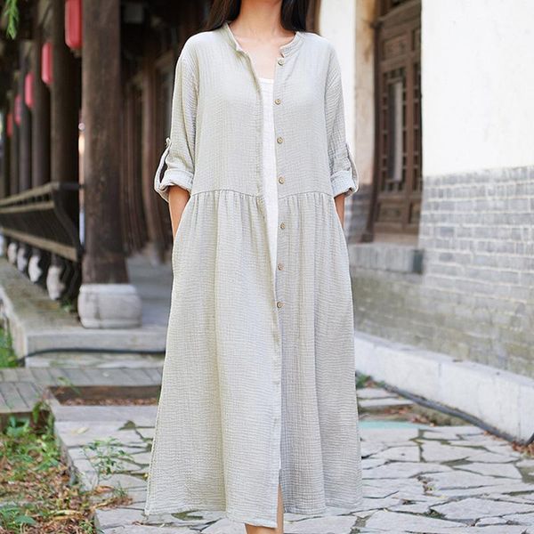 raincoats johnature women cotton linen trench loose casual coats 2021 autumn new solid color button long sleeve women trench coats, Black
raincoats johnature women cotton linen trench loose casual coats 2021 autumn new solid color button long sleeve women trench coats, Black