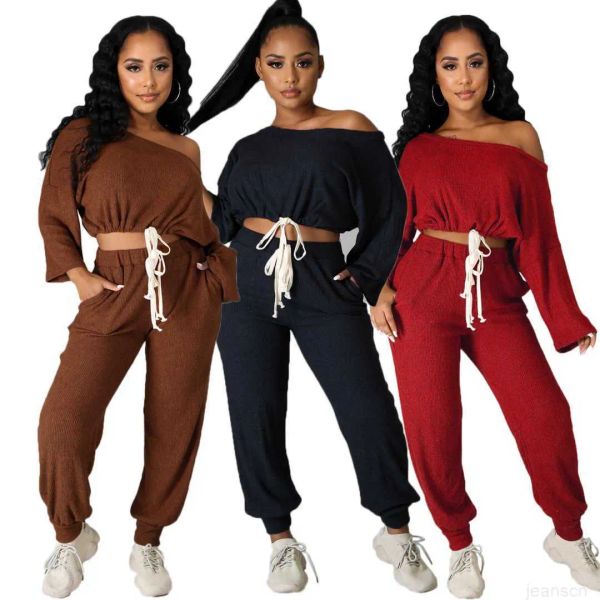 designers women clothes 2023 solid rib off shoulder strap loose casual pants two piece set, White
designers women clothes 2023 solid rib off shoulder strap loose casual pants two piece set, White
