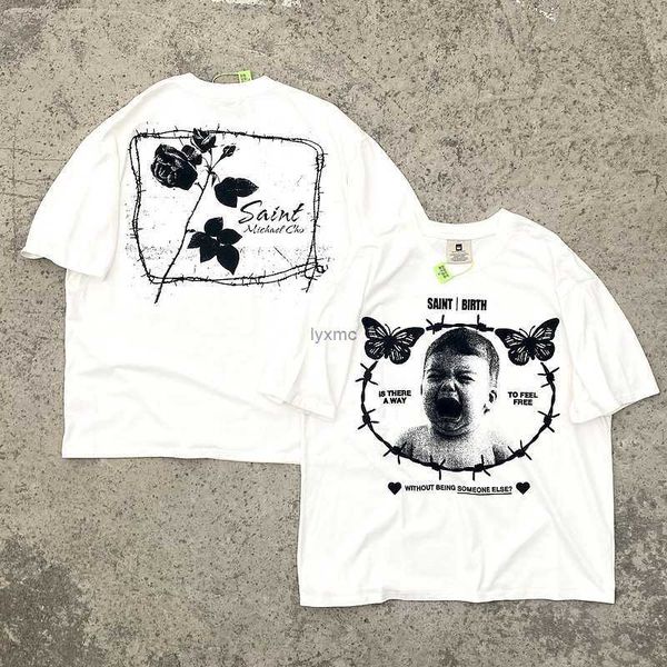 men's t-shirts saint michael cho "crying angel" american vintage short sleeve t-shirt xllu, White;black
men's t-shirts saint michael cho "crying angel" american vintage short sleeve t-shirt xllu, White;black