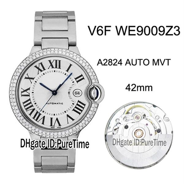 new v6f we9009z3 eta a2824 automatic mens watch diamond bezel white textured dial black roman markers steel bracelet edition 207a, Slivery;brown
new v6f we9009z3 eta a2824 automatic mens watch diamond bezel white textured dial black roman markers steel bracelet edition 207a, Slivery;brown